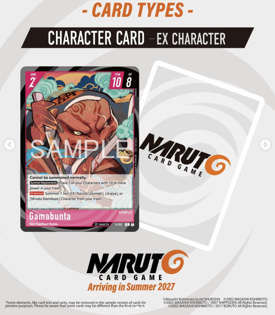 Carte Personnage EX Naruto Card Game Gamabunta