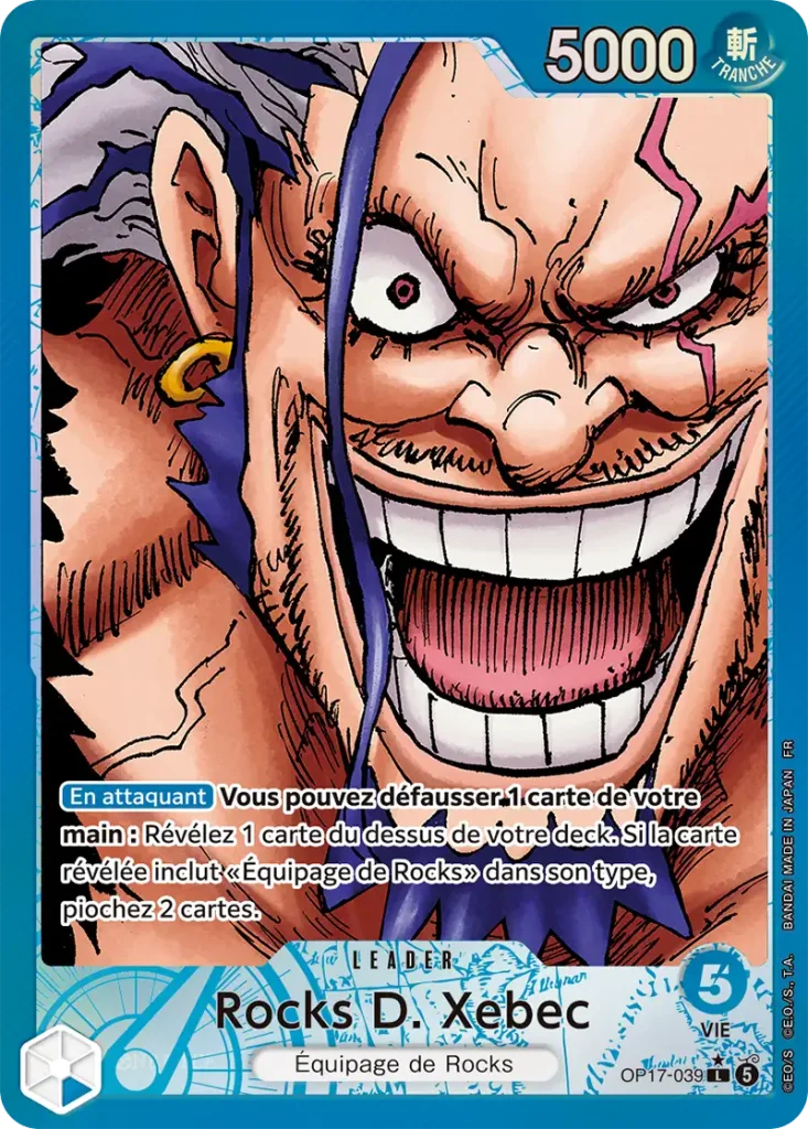Carte Leader Alternatif Art Rocks D. Xebec - One Piece Card Game