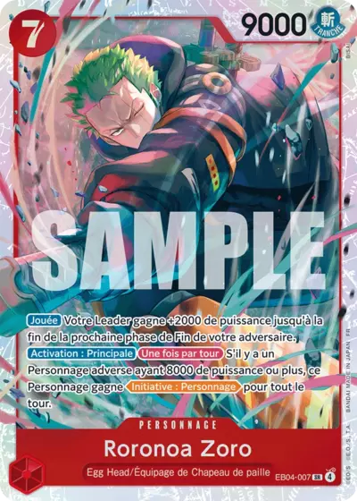 Carte Rouge Personnage Roronoa Zoro